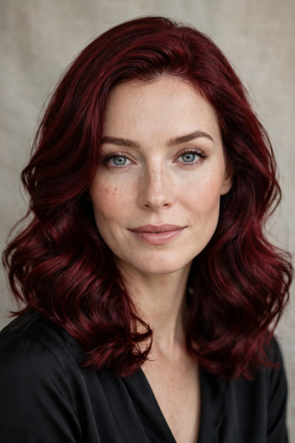 Deep burgundy cherry red waves