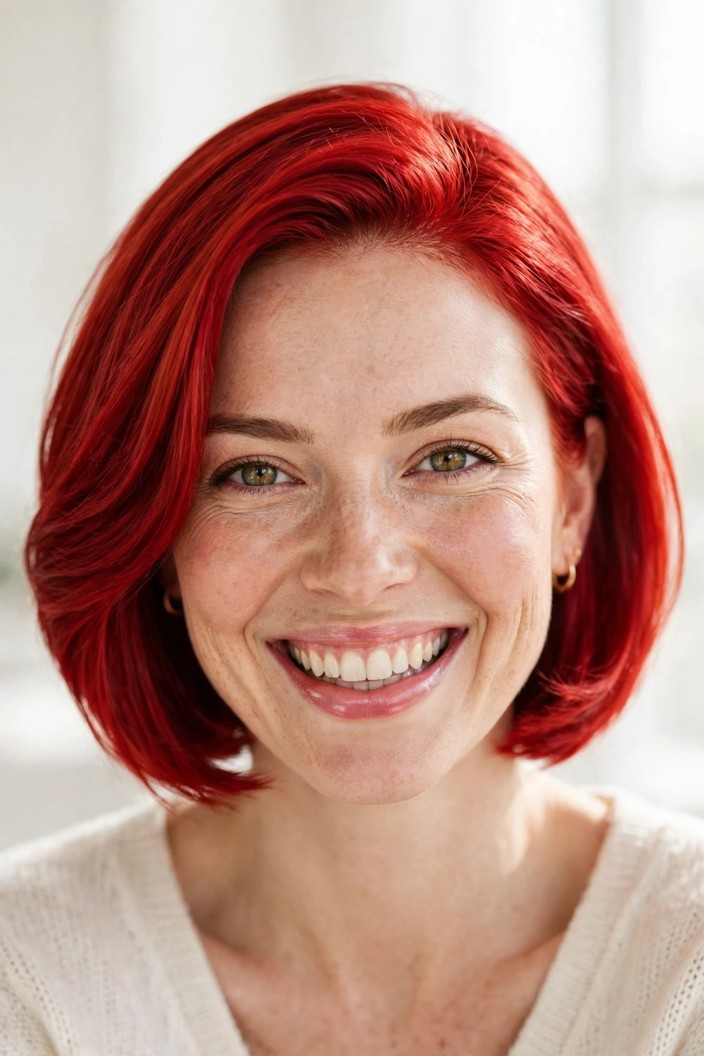 Bright vivid cherry red hair