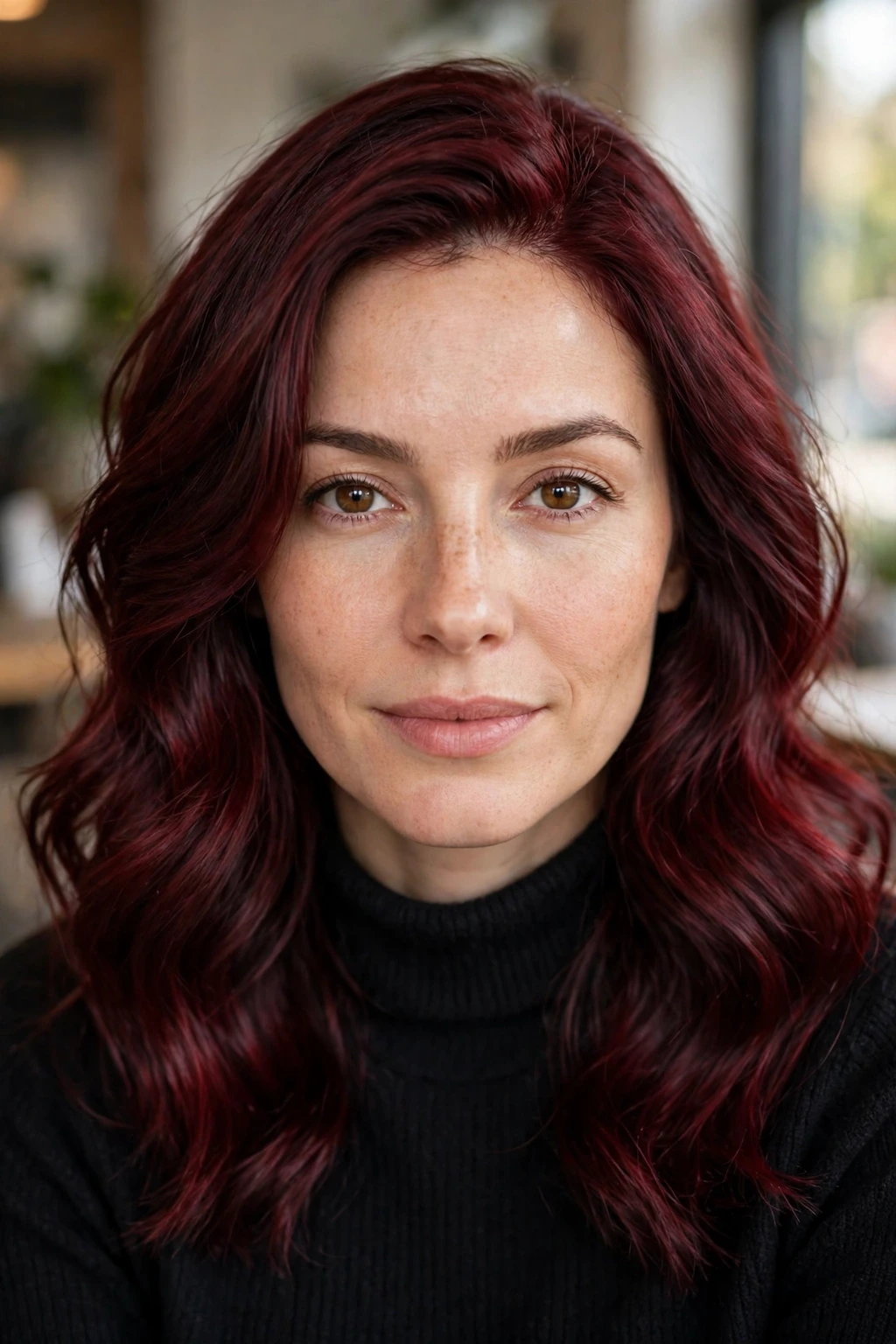 Dark cherry red hair