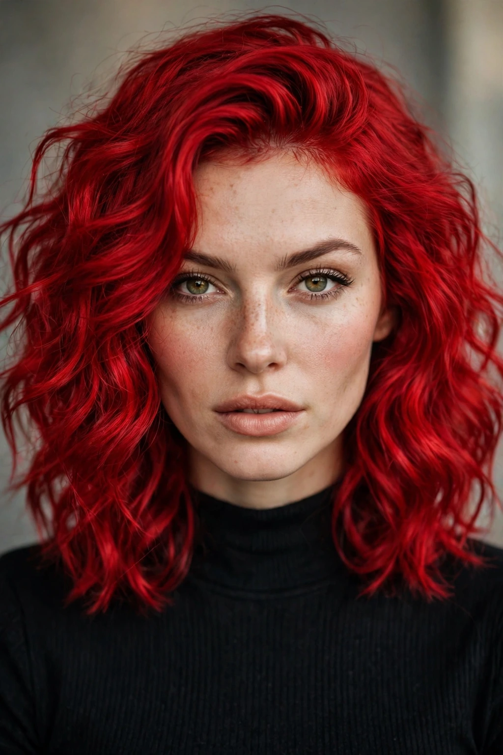 Bold vivid cherry red hair