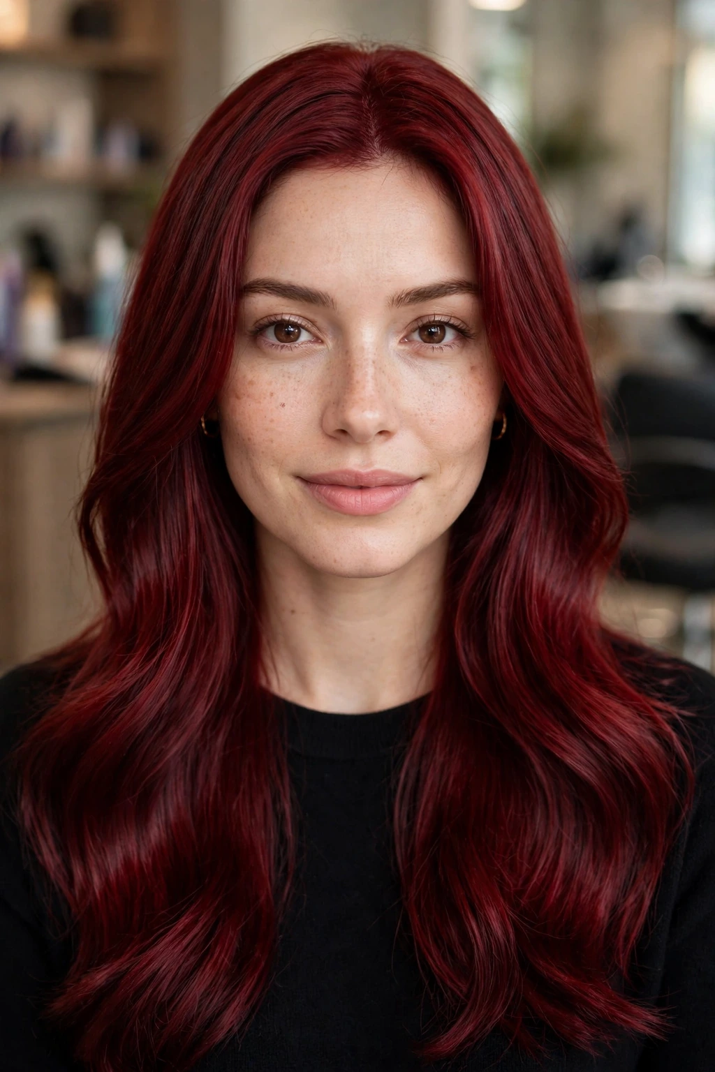 Rich velvet cherry red hair