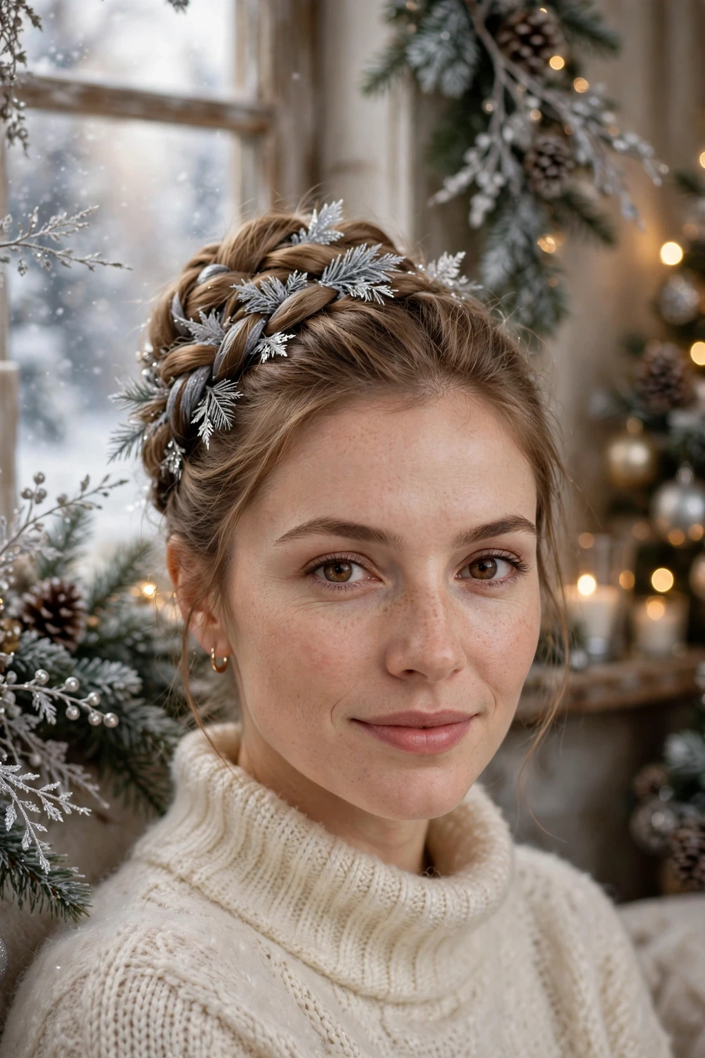 Frosted braided bun