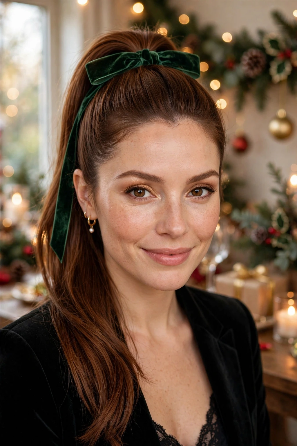 Christmas glam ponytail