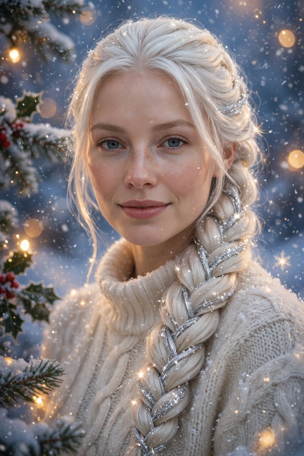 Sparkling snow braid