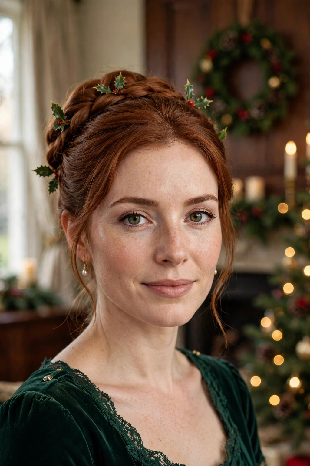 Elegant yuletide updo