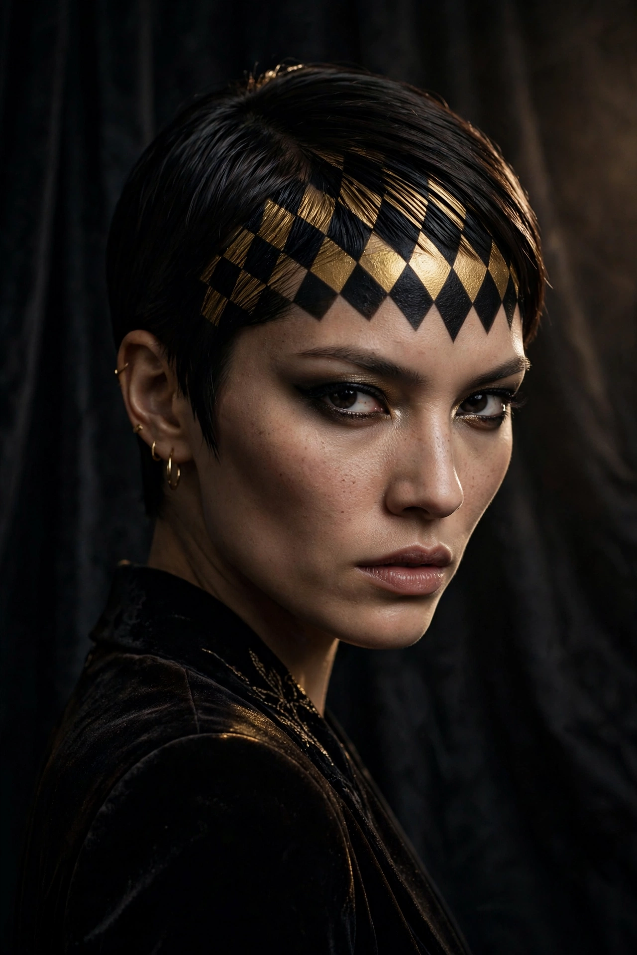 The Masked Harlequin hairstyle