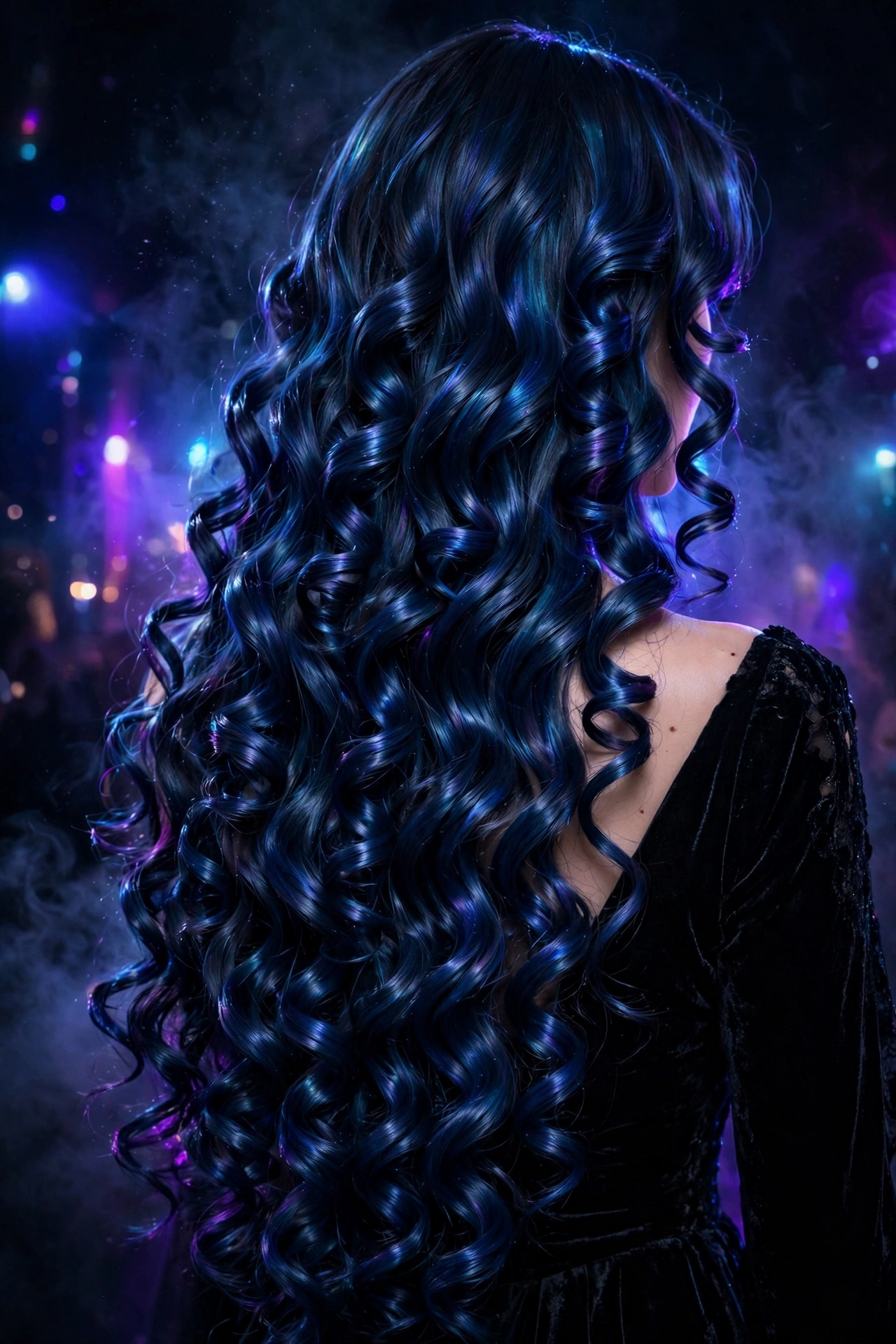 Midnight Blue Ringlets hairstyle