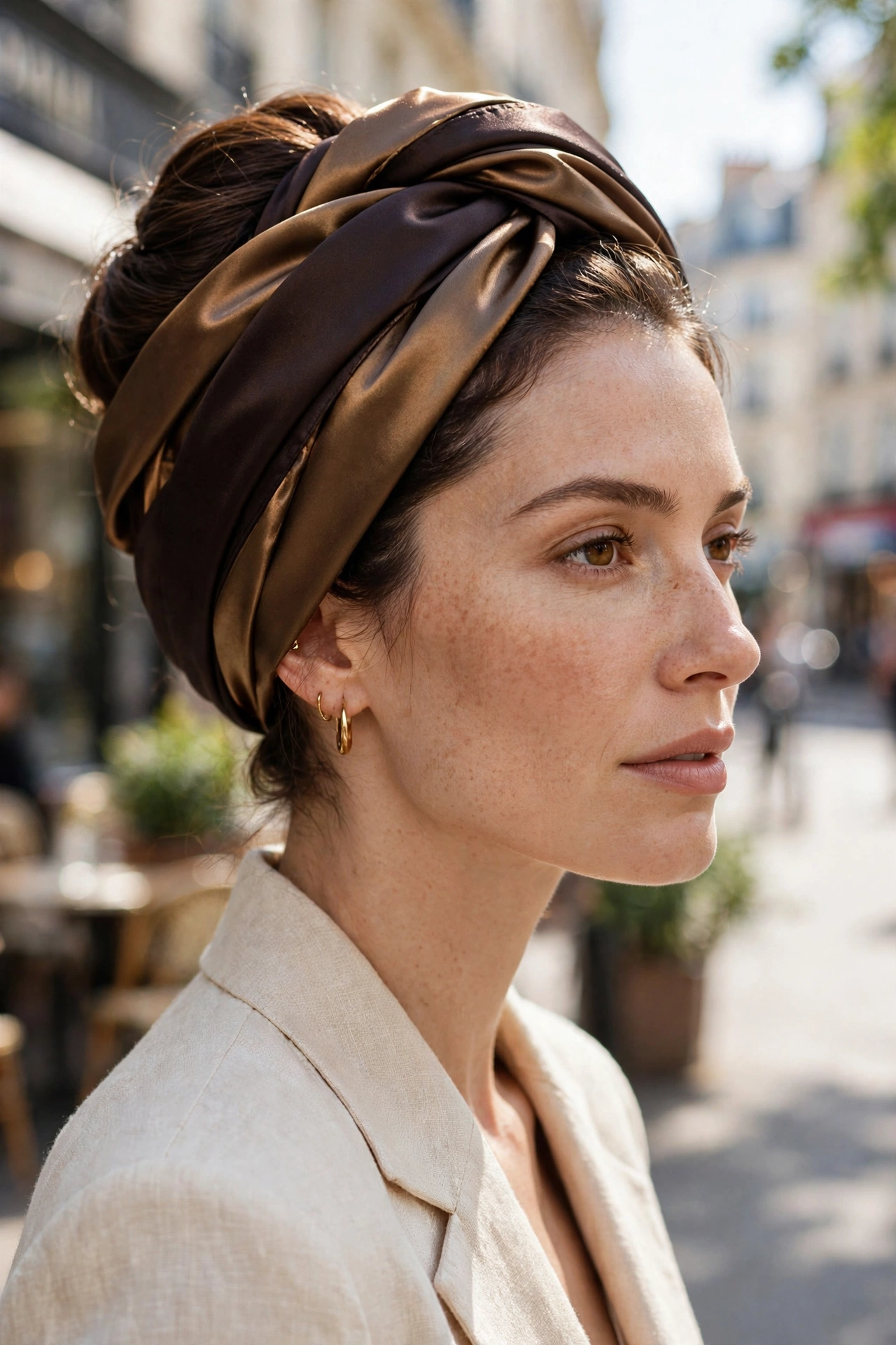 Satin-Lined Scarf Updo
