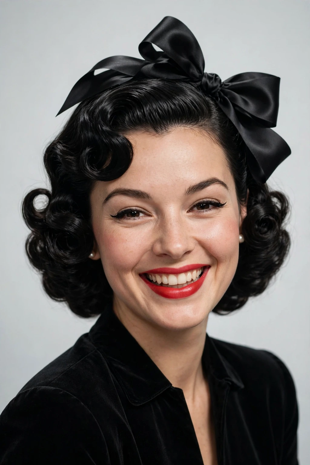 Polished curls with bow