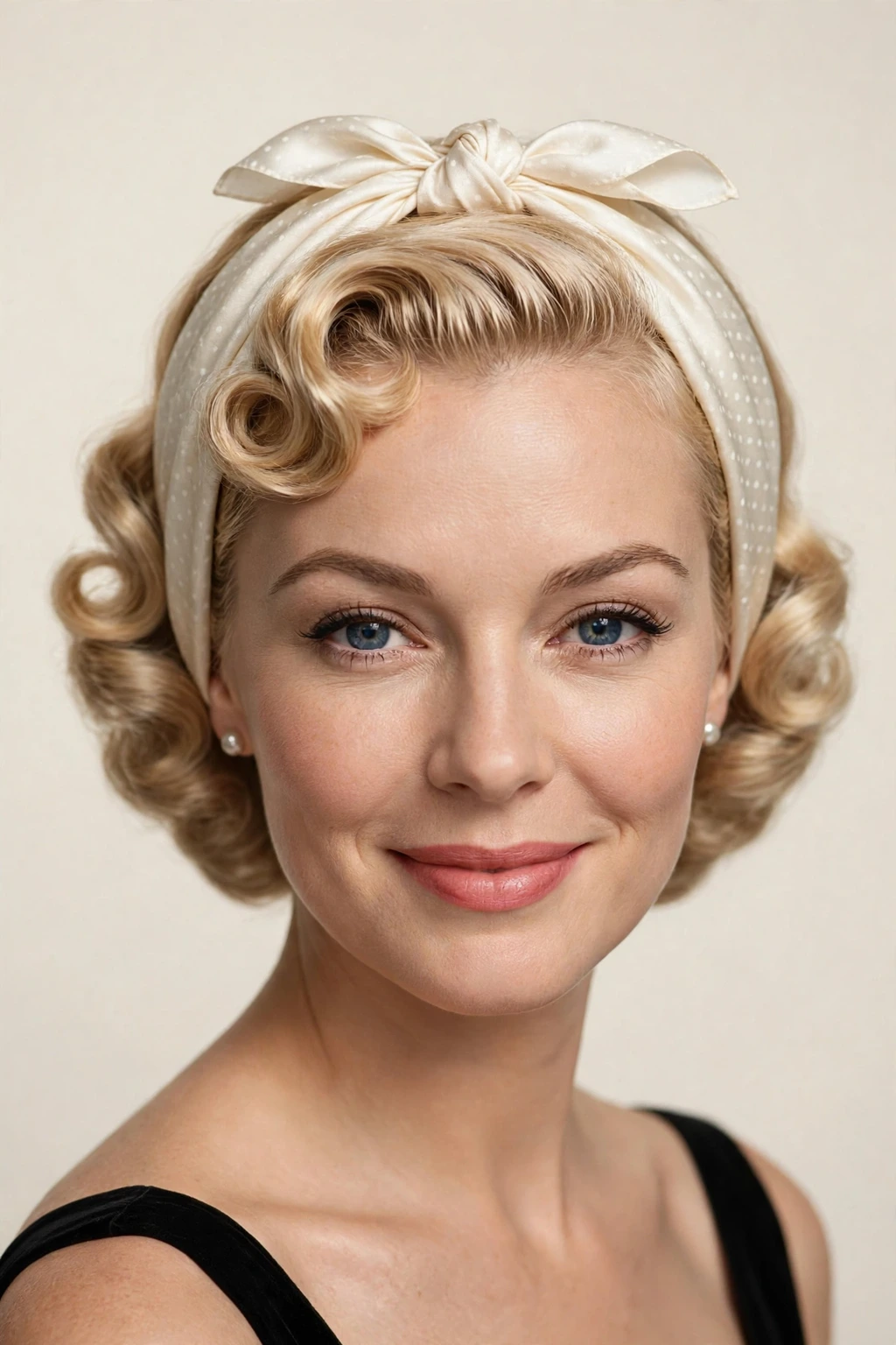 Silk scarf knot hairstyle
