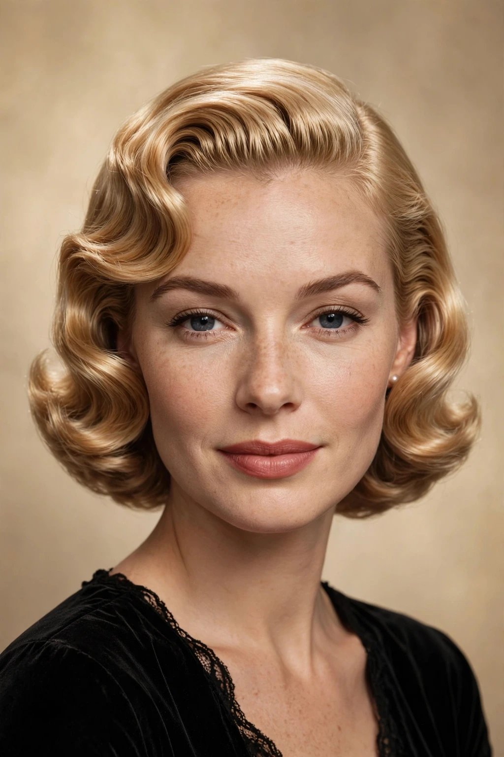 Sculpted wave hairstyle