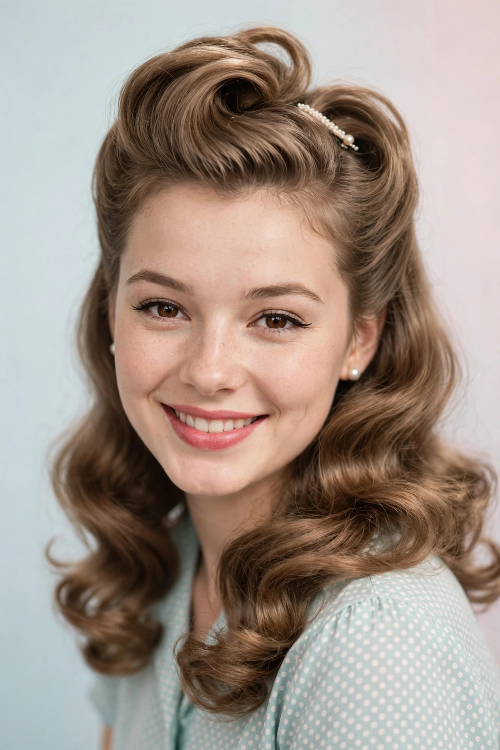Vintage half-up hairstyle