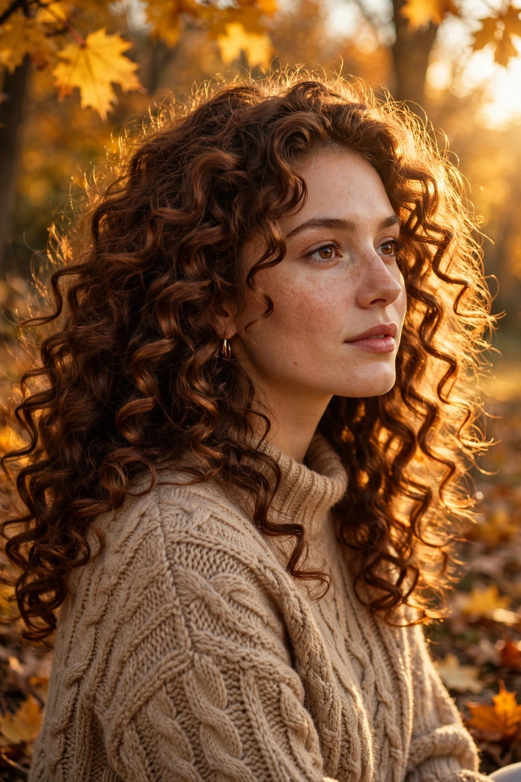 Warm chestnut curls