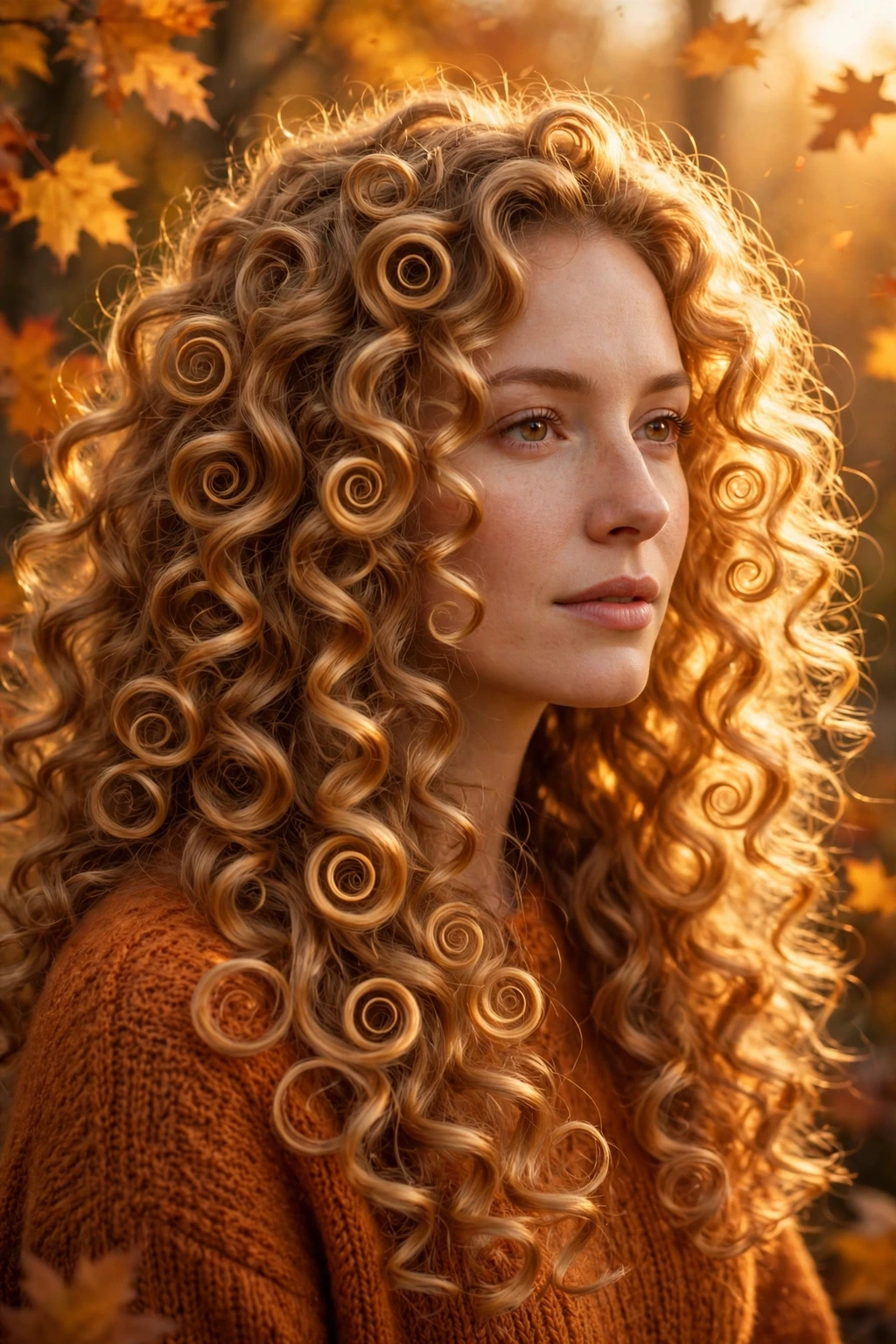 Golden spiral curls