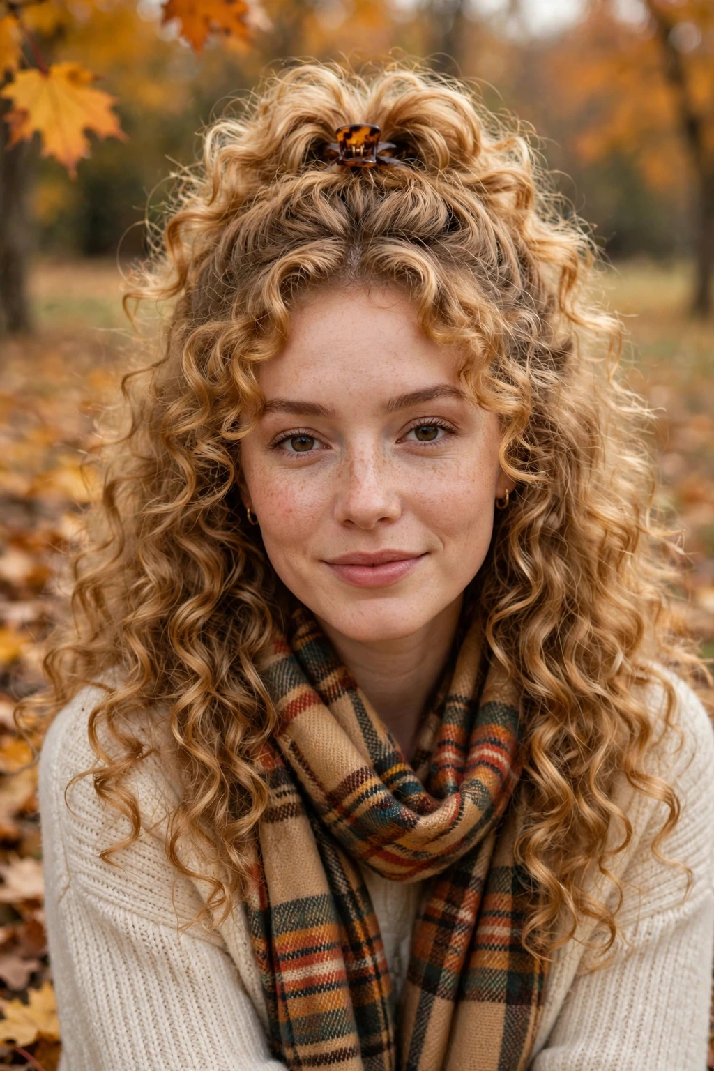 Harvest half-up hairstyle