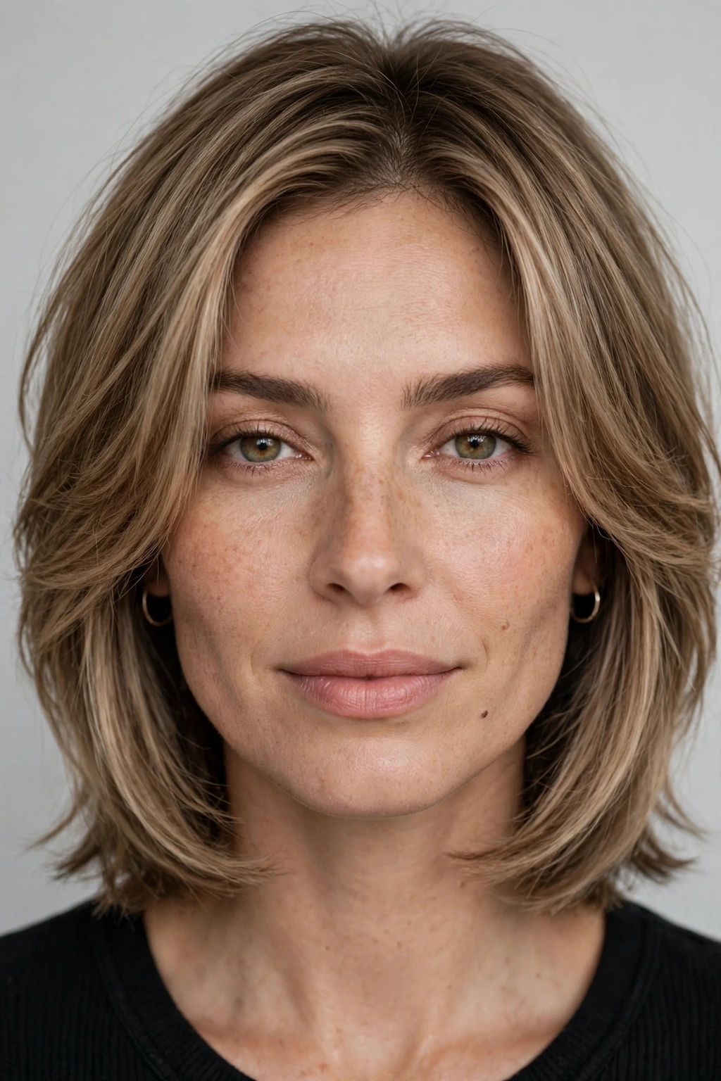 Face framing layers at cheekbone length