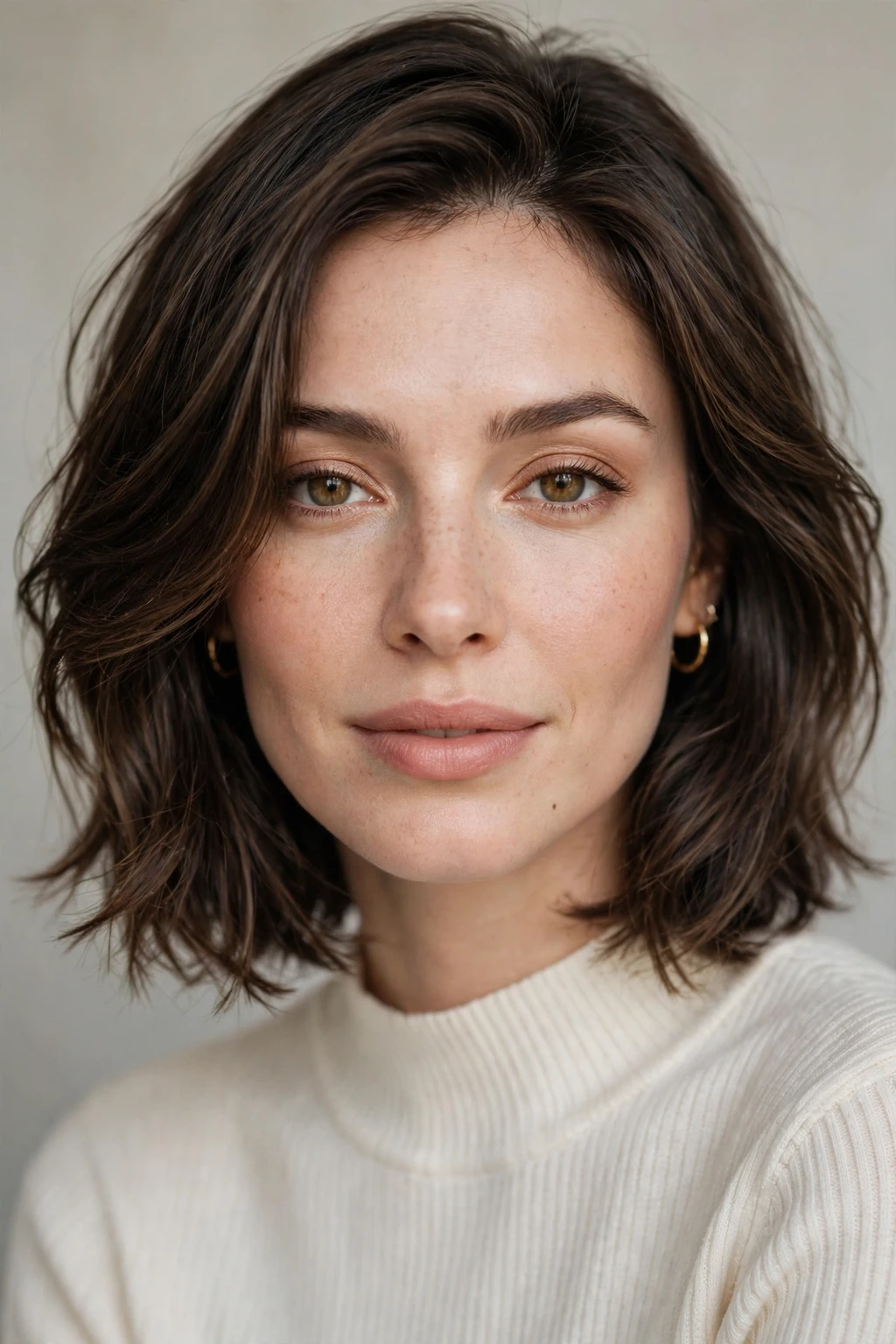 Chin-length face framing layers