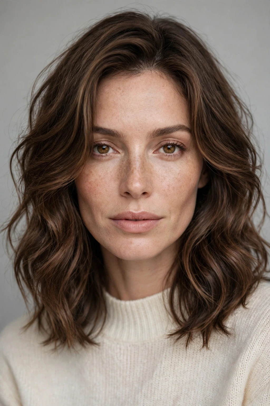 Wavy hair with face framing layers