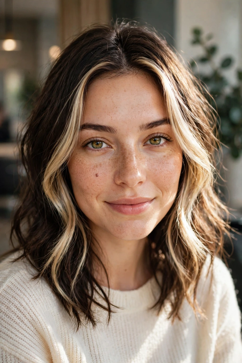 Highlighted face framing pieces