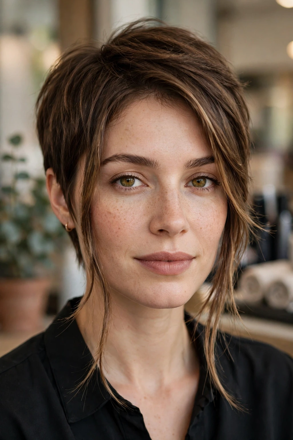 Pixie cut with face framing front pieces