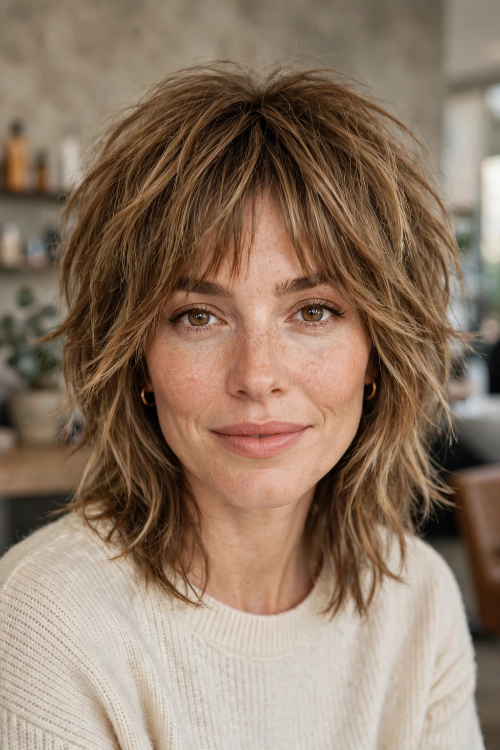 Shag layers framing the face