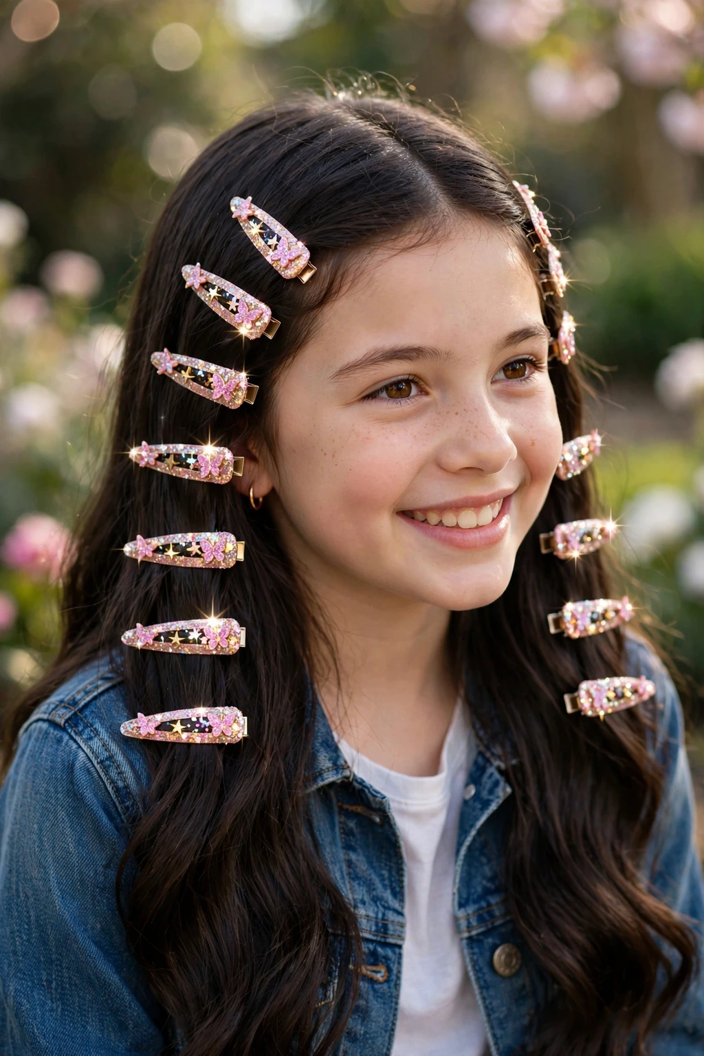 Sparkle Snap Clips hairstyle