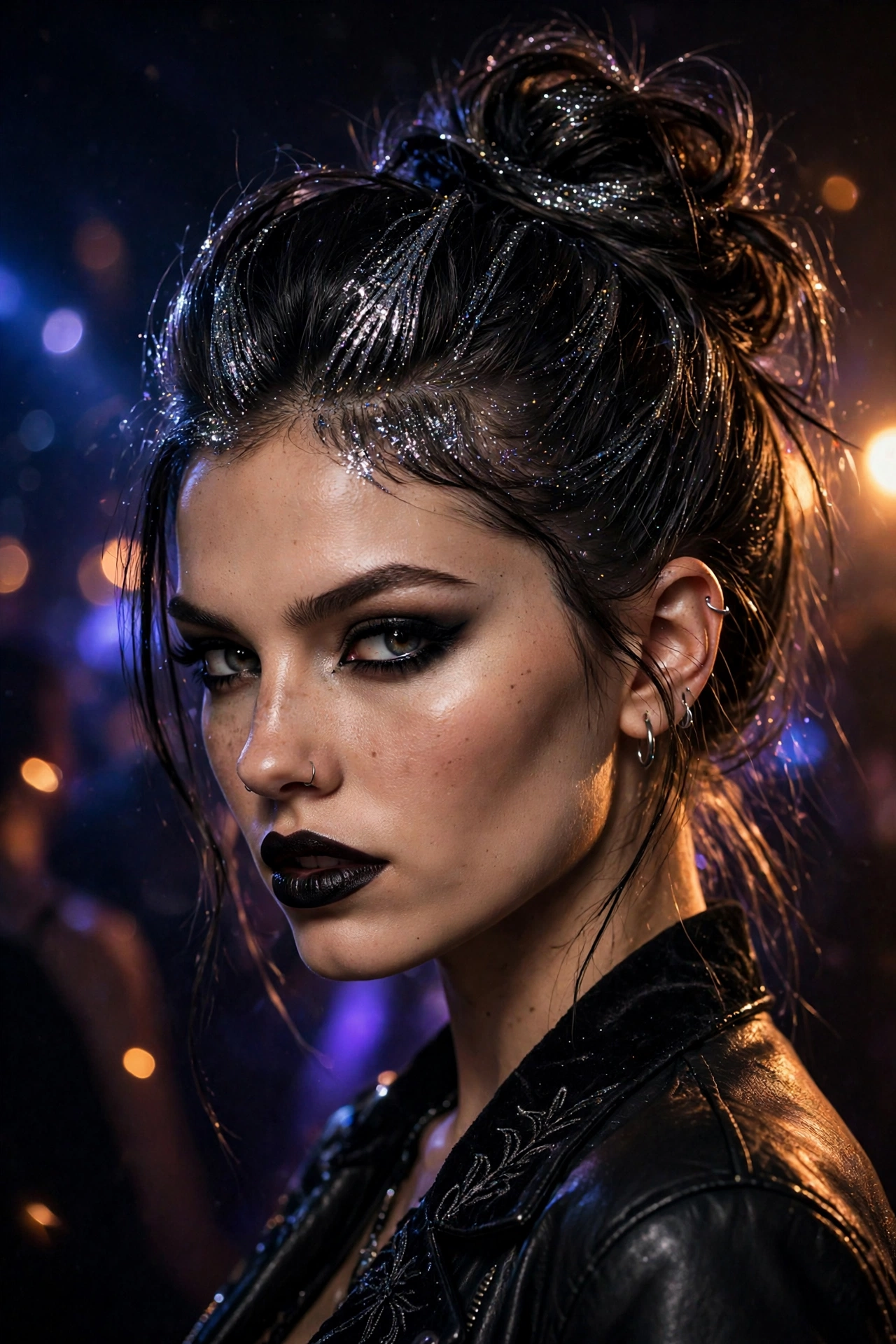 Glitter Roots Updo