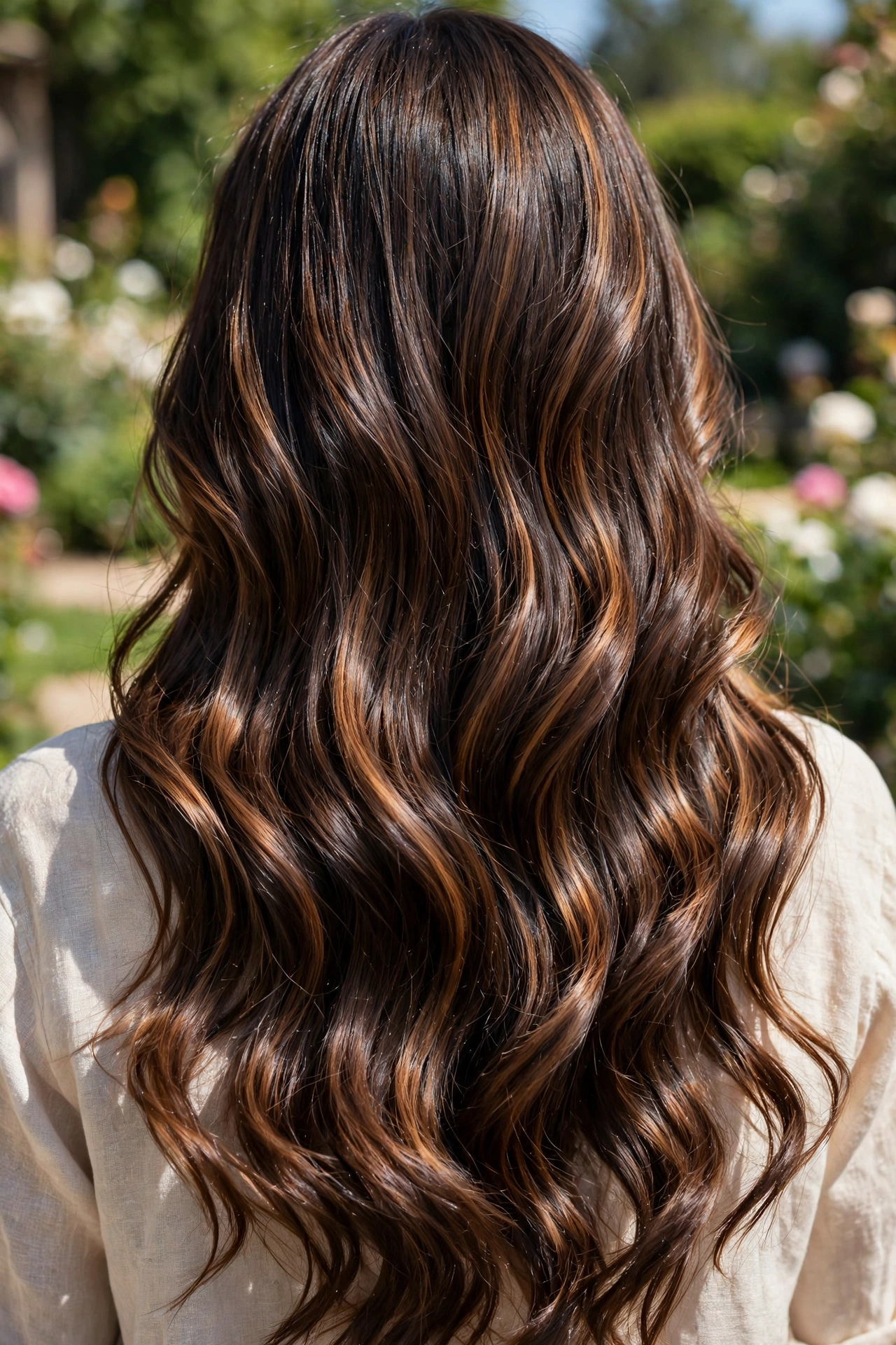 Dimensional Brunette hairstyle