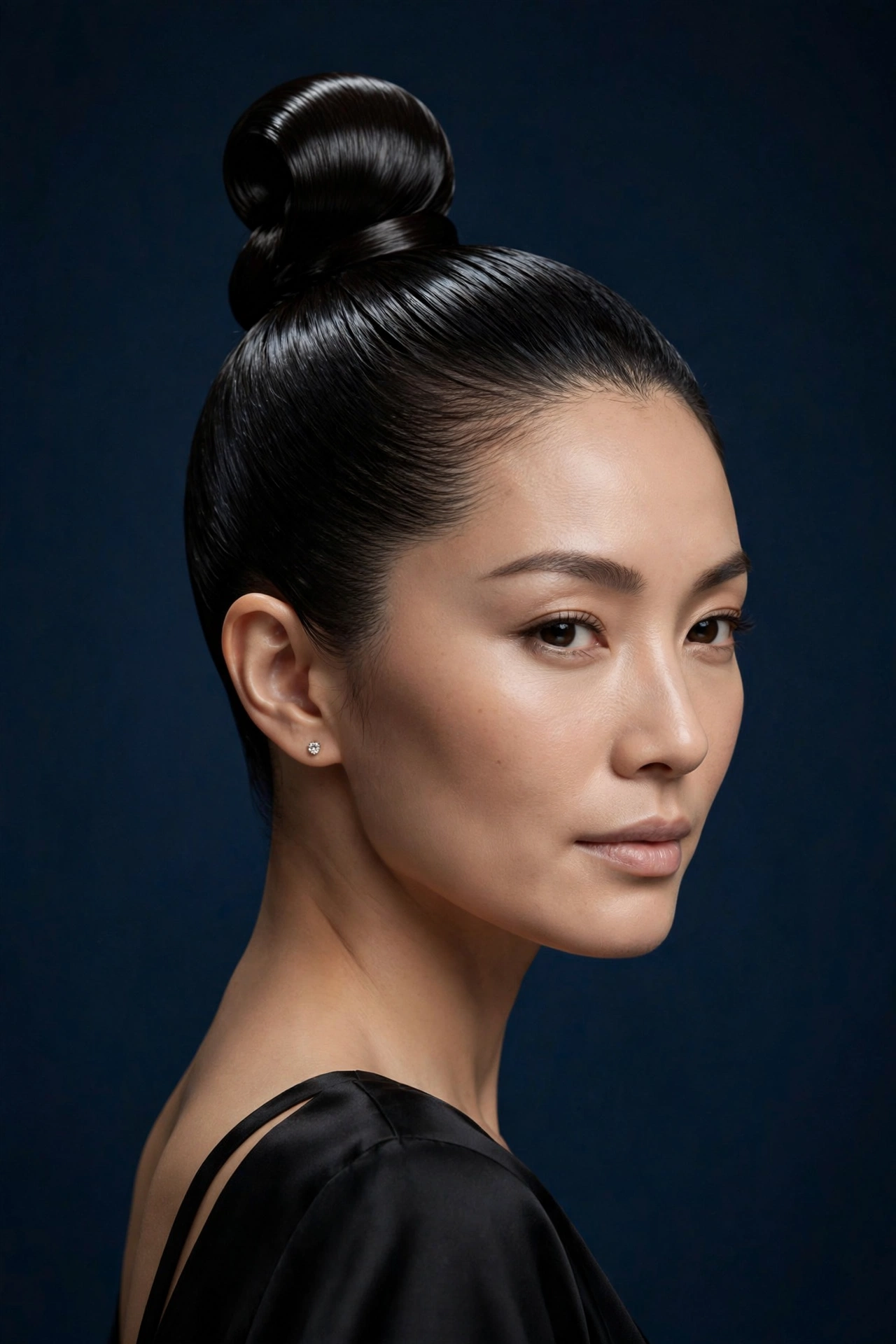 The Glossy Topknot hairstyle