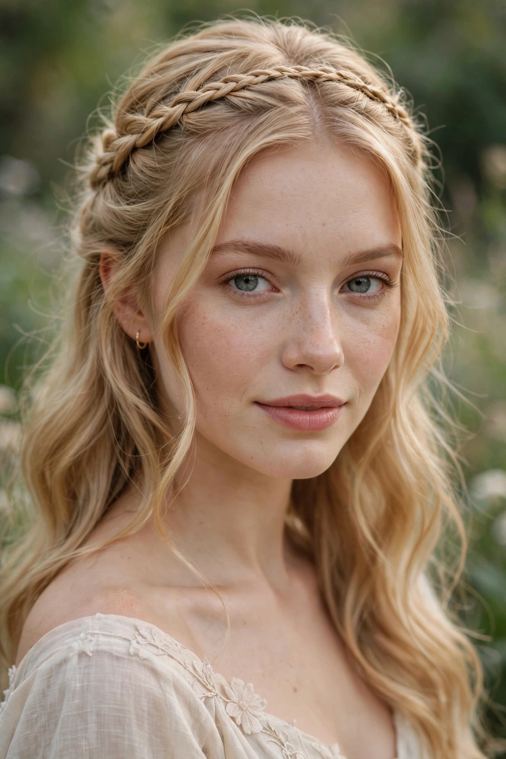 Braided crown half up