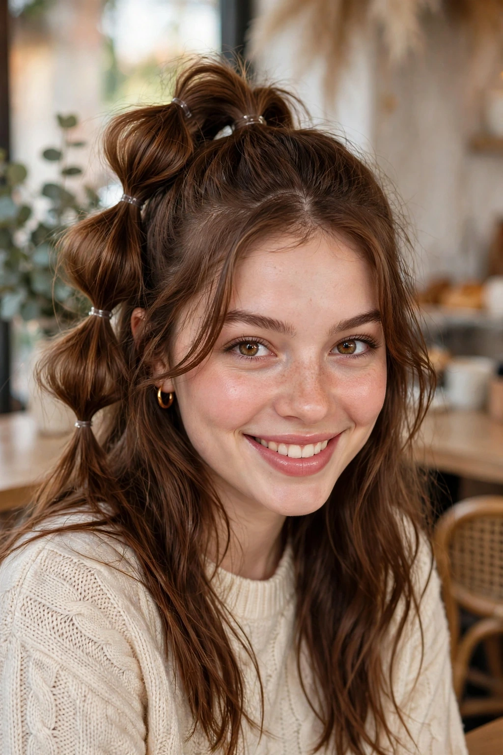 Half up bubble pony