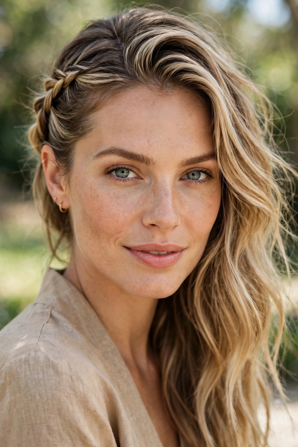 Half up side braid