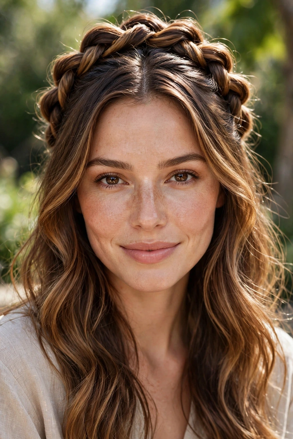 Half up twisted crown