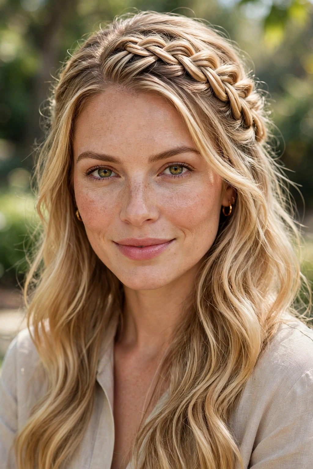 Half up waterfall braid