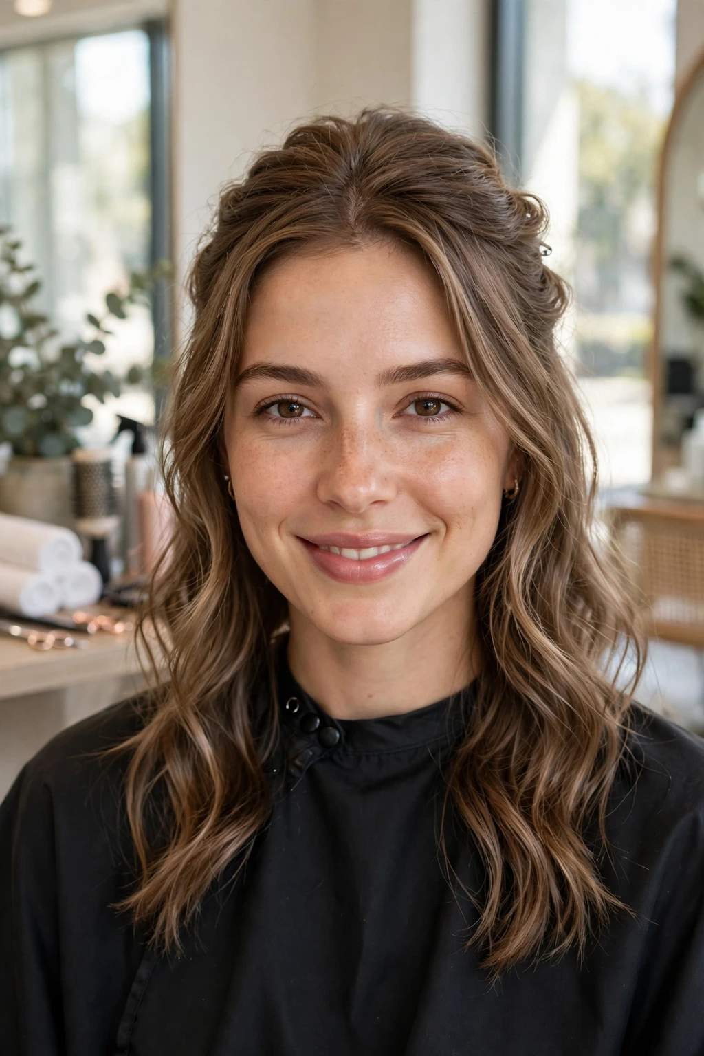 Wavy half up