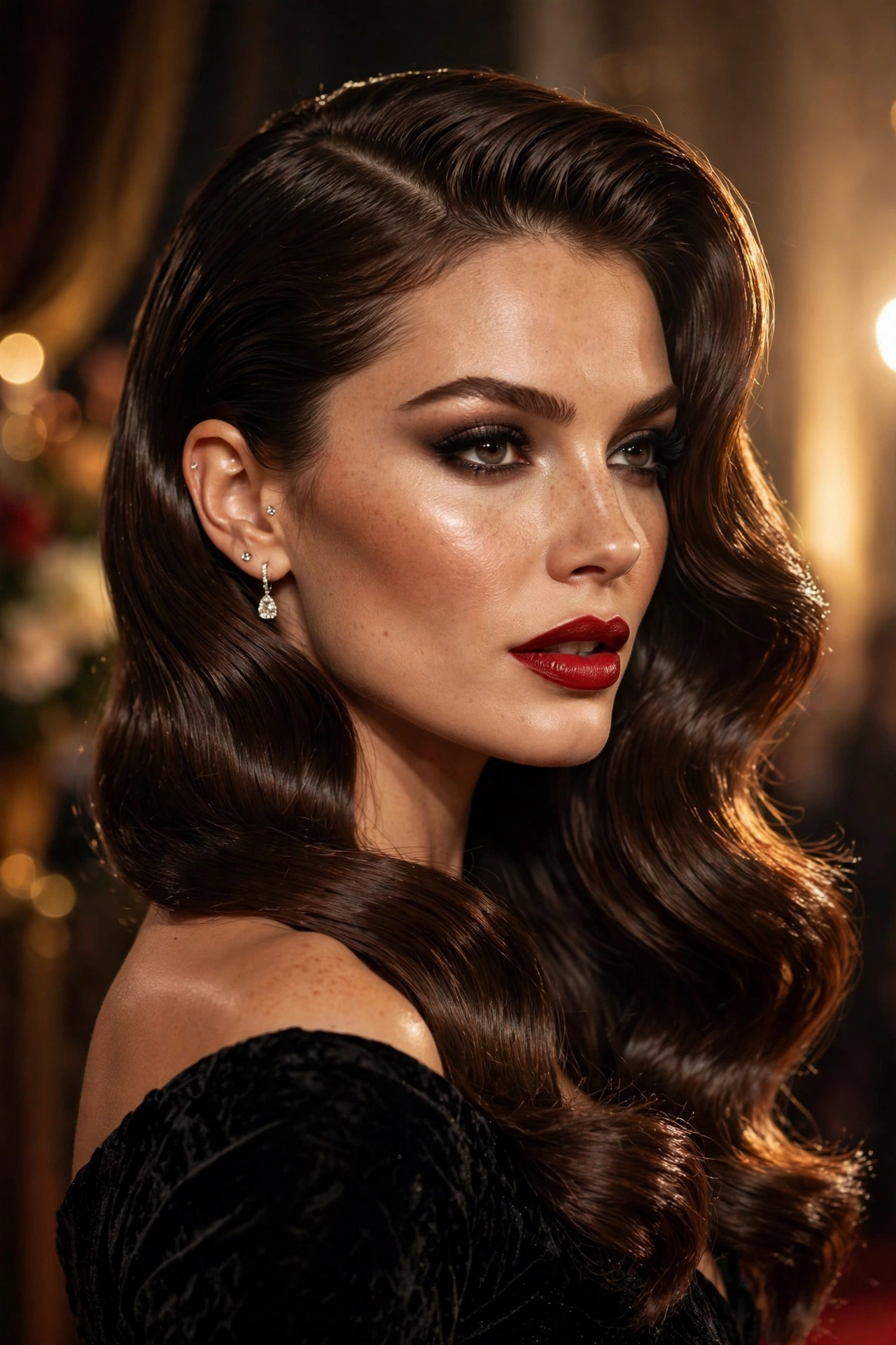 Deep Side Part Glam