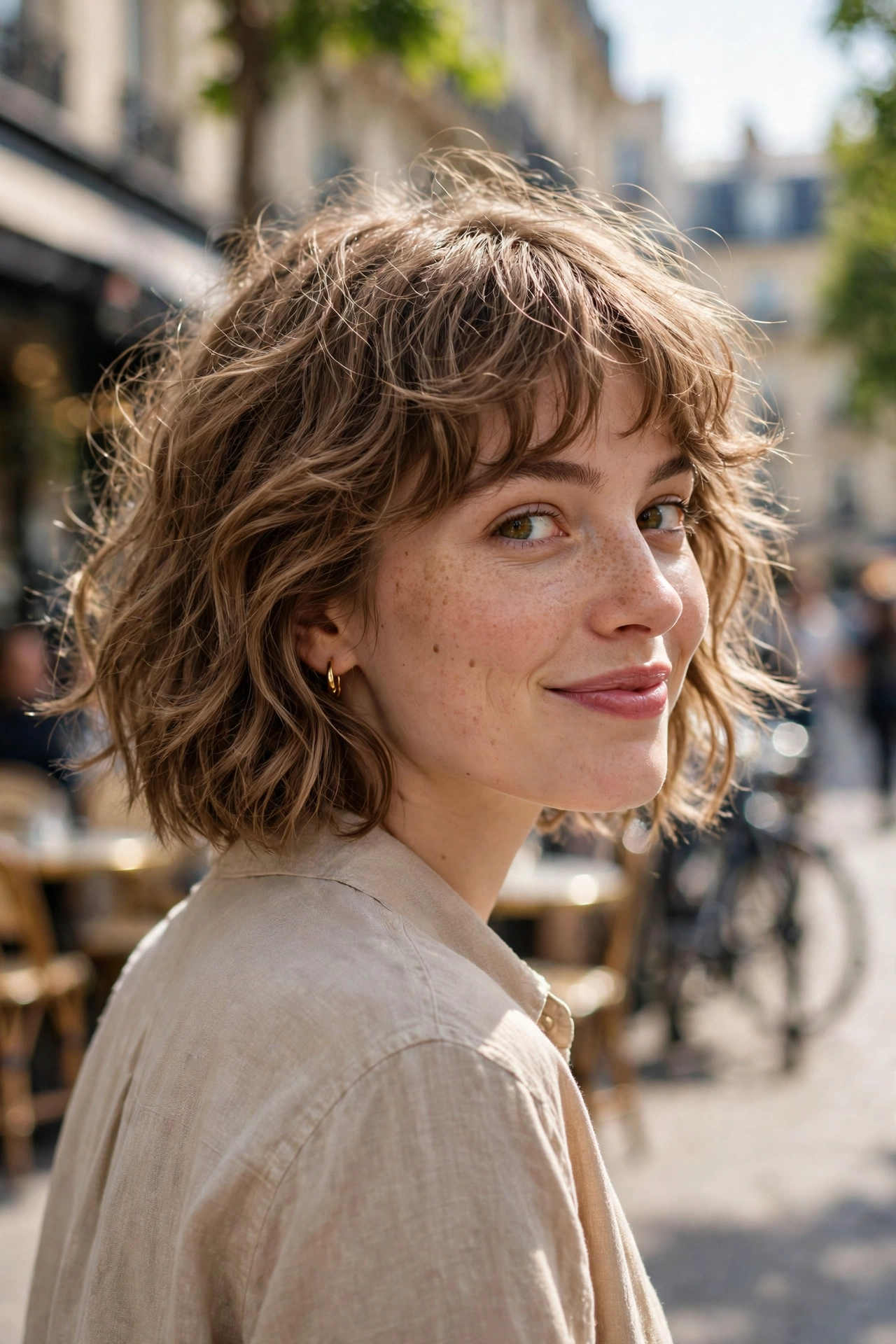 Wavy Bob with Bangs