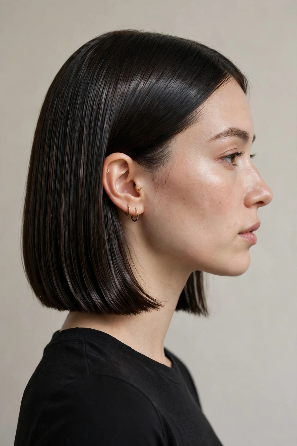 Sleek layered bob haircut