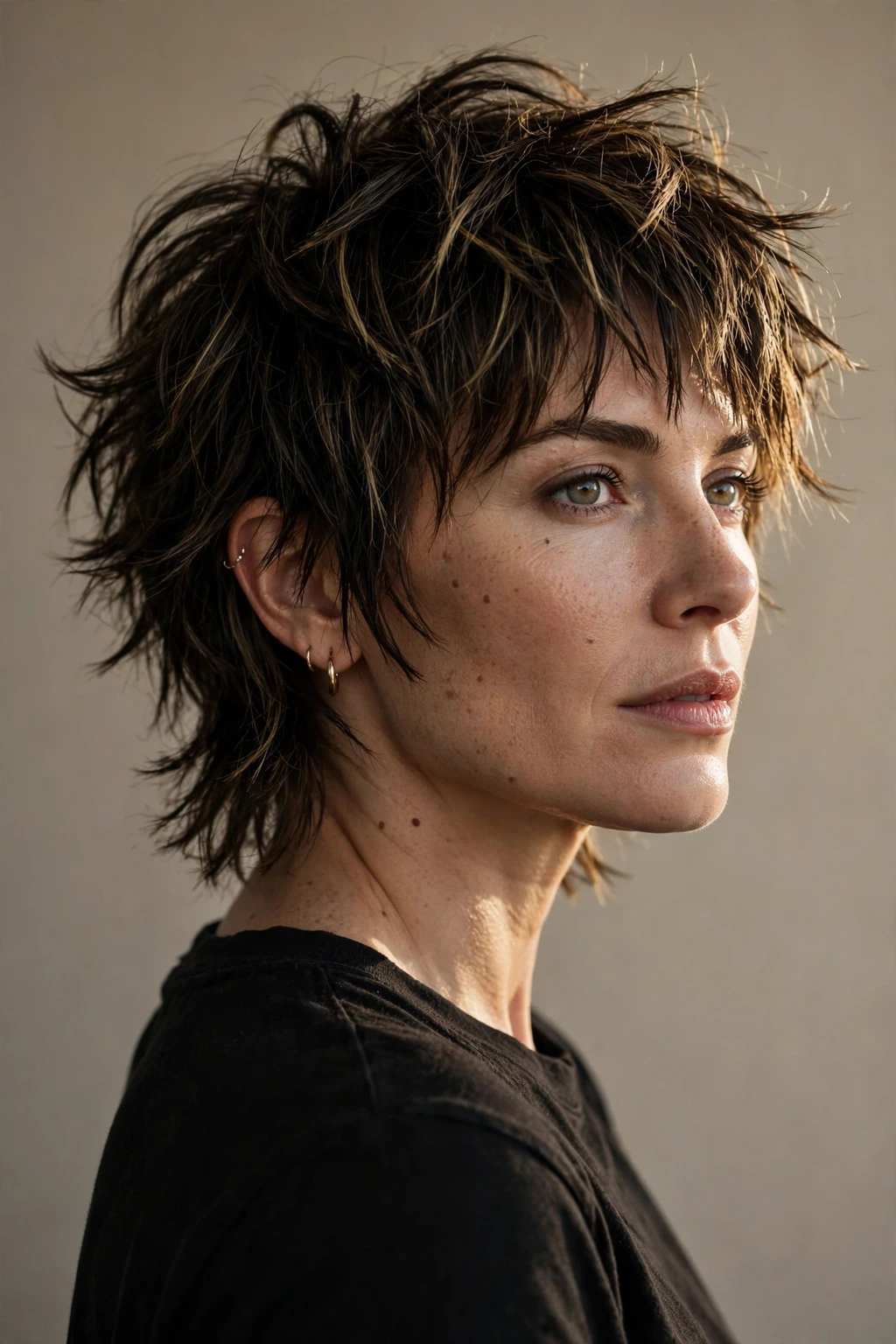 Razored edgy shag haircut