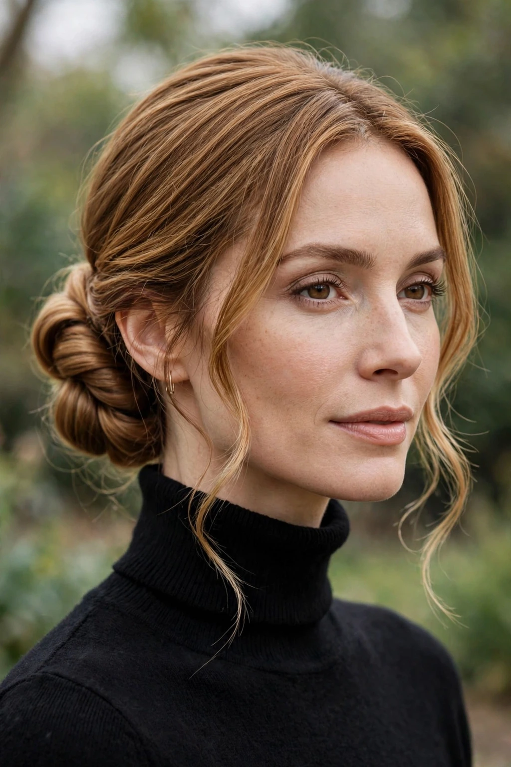 Long low bun