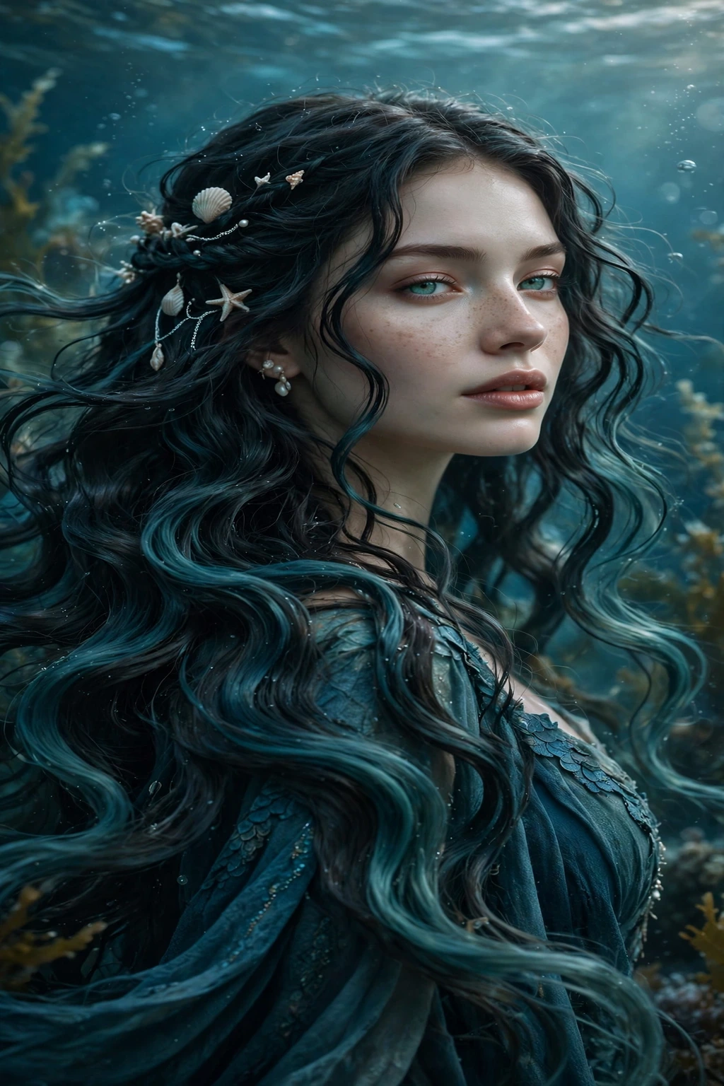 Long mermaid waves