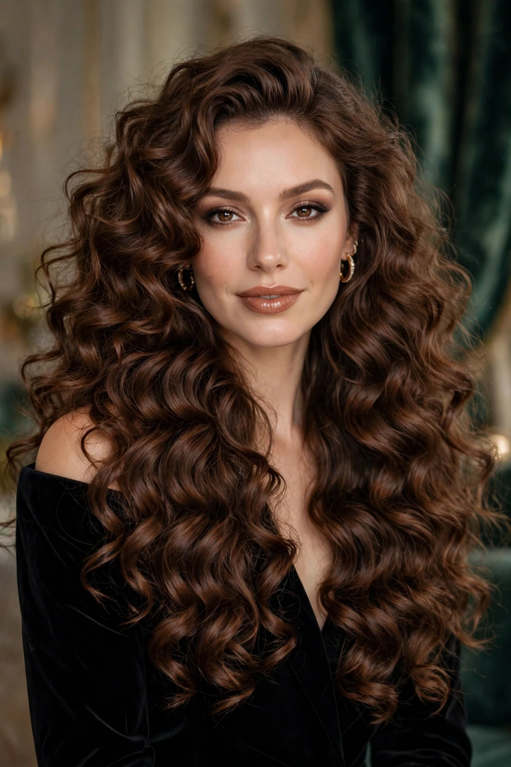 Long voluminous curls