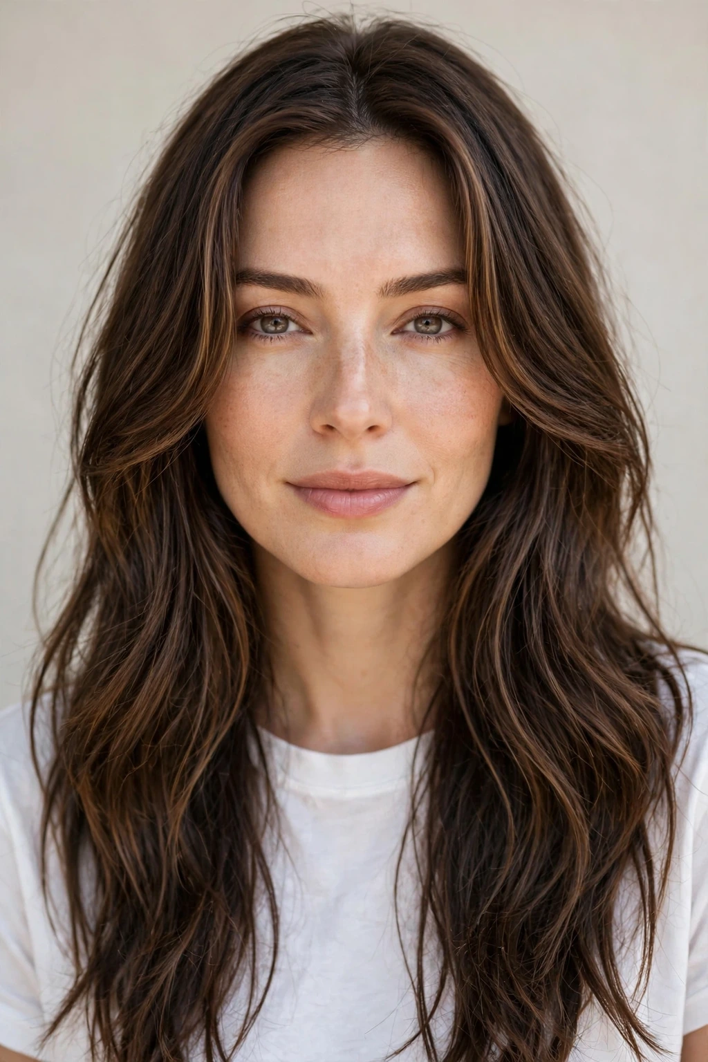 Long hair with soft face framing layers