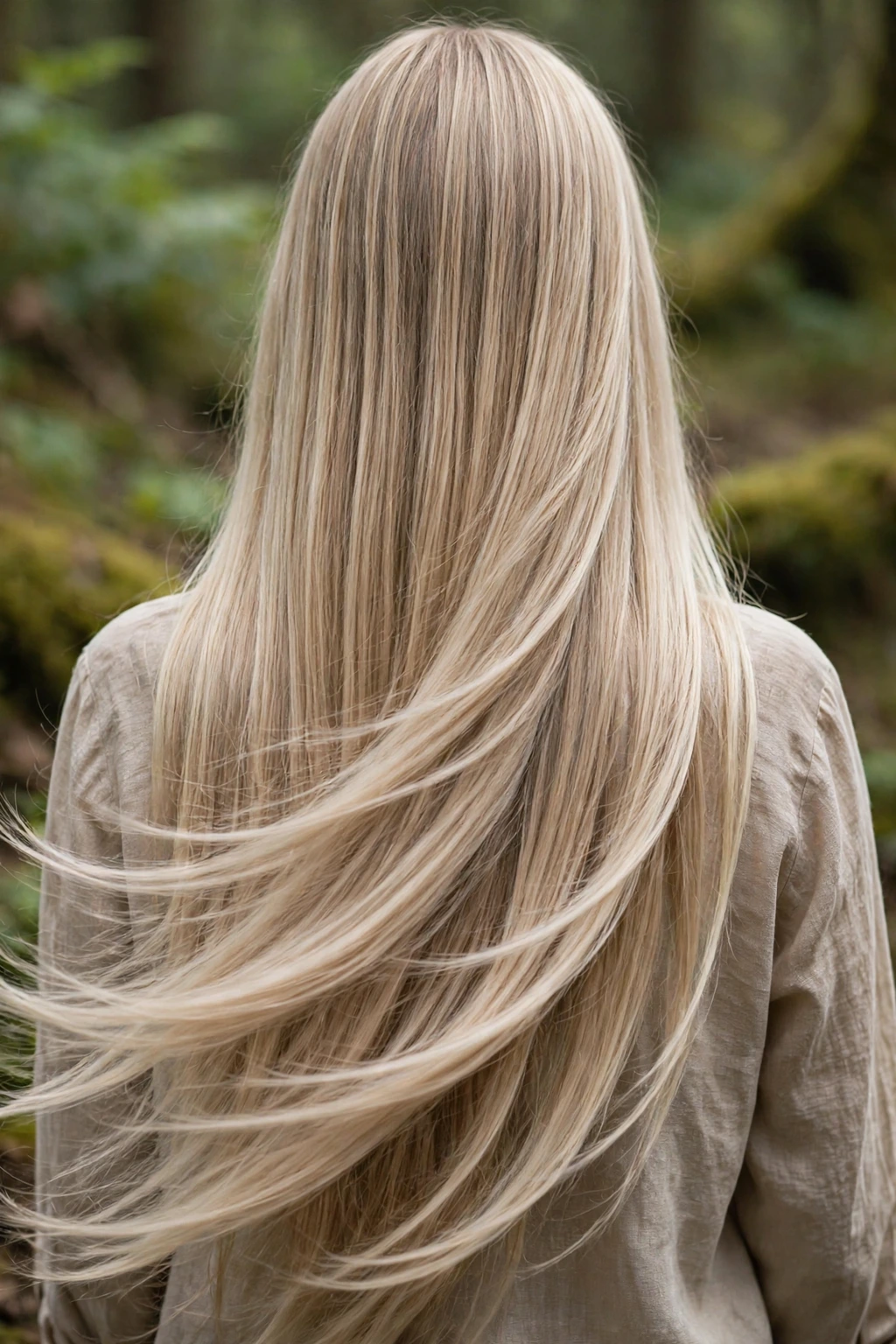 Silky veil-like long layers