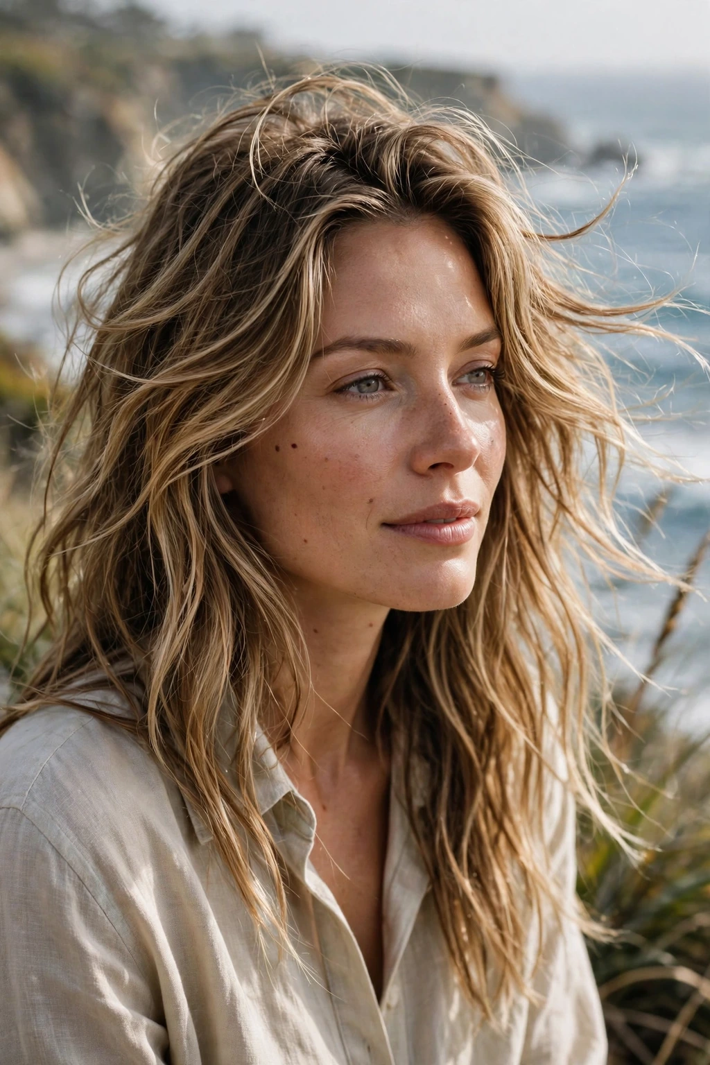 Beachy tousled long layers