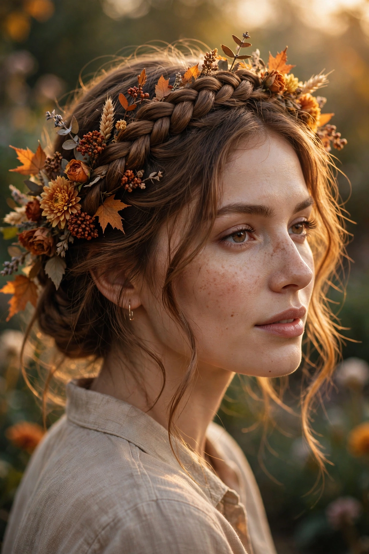 Autumn Flower Crown Braid