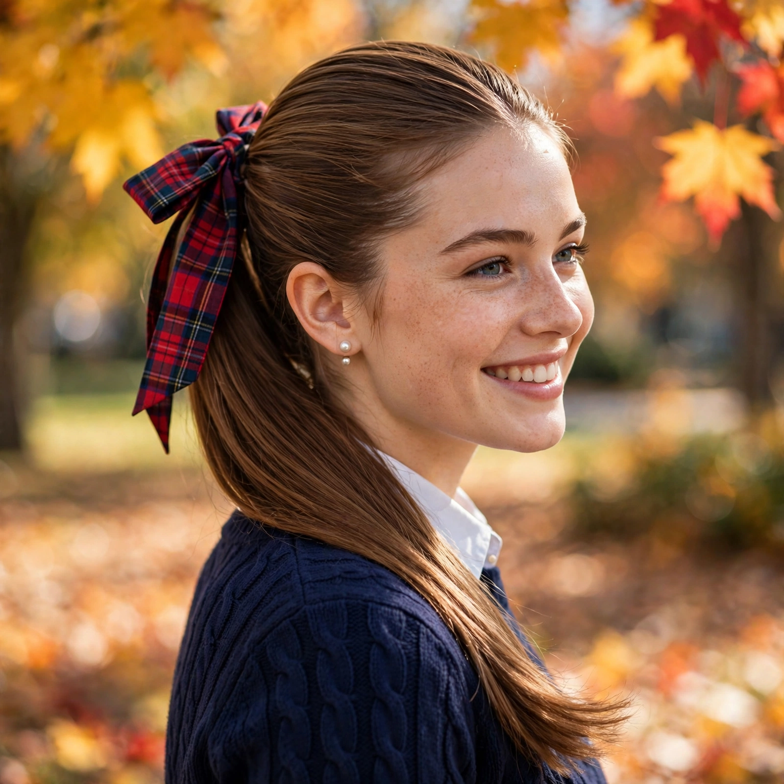 Plaid Bow Ponytail