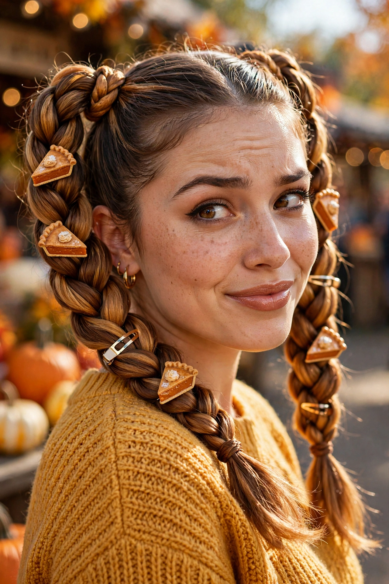 Pumpkin Pie Pigtail Braids