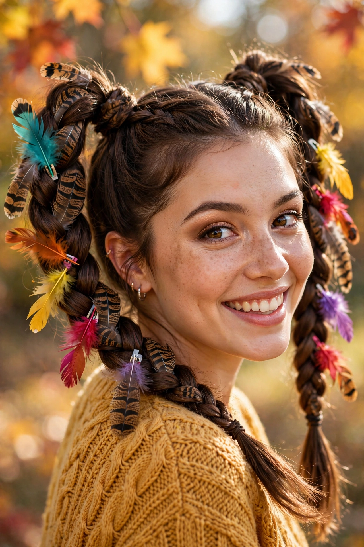 Turkey Feather Braids