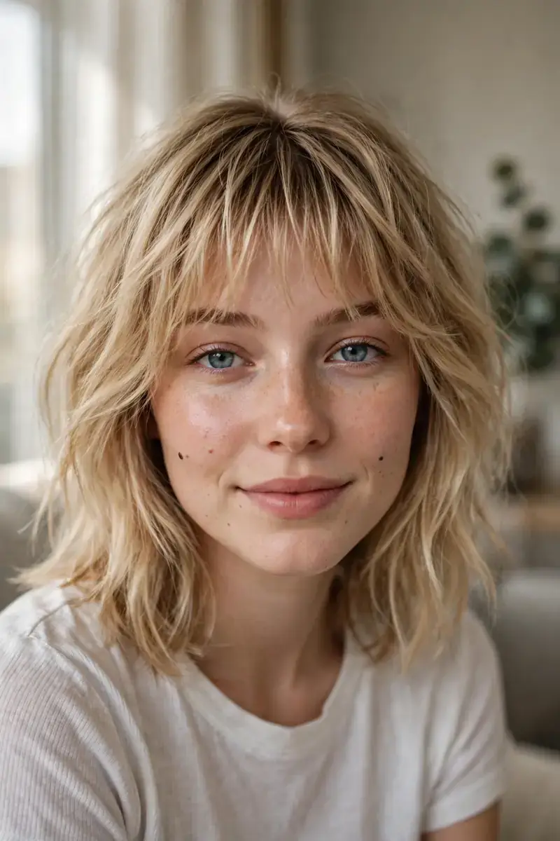 Textured Bangs Cut